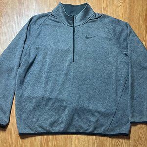 Nike Quarter Zip Men's Size XL Gray Pullover Dri-Fit Running Gym Training